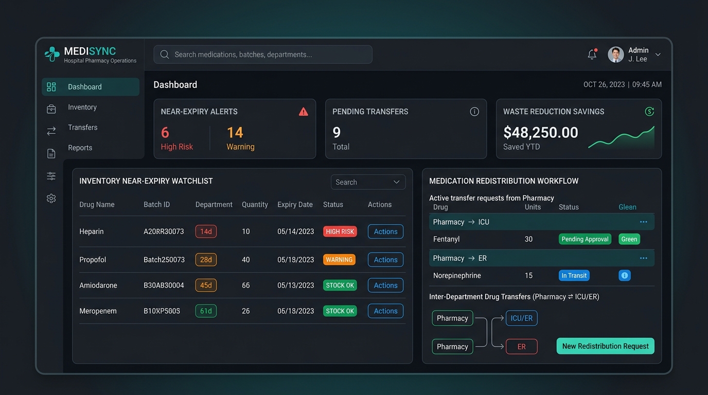 Medication Redistribute and Dead Stock Rotation System Interface